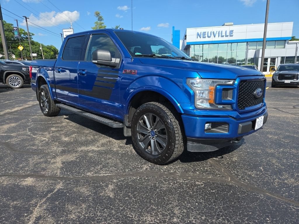 2018 Ford F-150 XLT in Blue — front three-quarter view