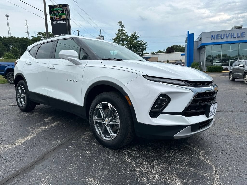 2025 Chevrolet Blazer 2LT in Summit White — front three-quarter view
