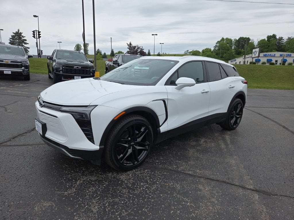 2025 Chevrolet Blazer EV LT in Summit White — front three-quarter view